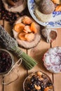 Composition of the traditional winter ingredients Royalty Free Stock Photo