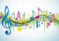 Composition, with treble clefs, eighth notes, and sharp symbols Royalty Free Stock Photo