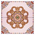 Composition of typical maroccan wall decorations with colored ceramic tiles called azulejos with a geometric design - It`s a Royalty Free Stock Photo