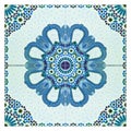 Composition of typical maroccan wall decorations with colored ceramic tiles called azulejos Royalty Free Stock Photo