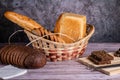 Composition with a variety of bakery products Royalty Free Stock Photo