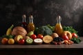Composition with variety of organic food. Royalty Free Stock Photo