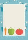 Composition of vegetables icon on blue background Royalty Free Stock Photo