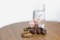 tasbeh,dates and glass of water, month of ramadan