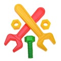 Composition with wrench gudgets and elements Royalty Free Stock Photo