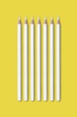 Composition of Yellow and white color pencils