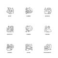 Compositional line icons set. Royalty Free Stock Photo