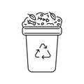 Compost barrel color line icon. Composting. Vector isolated element. Royalty Free Stock Photo