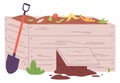 Compost bin color drawing. Biodegradable waste reusing Royalty Free Stock Photo