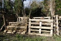 Compost bins made from old pallets Royalty Free Stock Photo