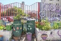 Compost bins from an urban vegetable garden of the UBA nutrition student center