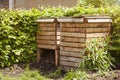 Compost Box Double with composted soil. Royalty Free Stock Photo