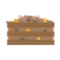 Compost box with with funny worms. Recycling concept. Flat vector illustration. Royalty Free Stock Photo