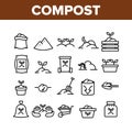 Compost Ground Soil Collection Icons Set Vector