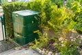 Compost maker bin for recycle kitchen, yard and garden scraps in small garden