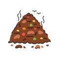 Compost pile color line icon. Composting. Vector isolated element.