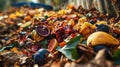 Compost Pile with Fruit Peels - AI Generated