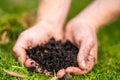 Compost pile, organic thermophilic compost turning in Tasmania Australia