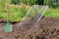 Compost pile sieve Royalty Free Stock Photo