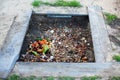 Compost pit for organic scraps Royalty Free Stock Photo