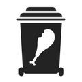 Compost recyclable black glyph icon. Waste recycling. Garbage sorting. Environmental protection. Pictogram for web page, mobile