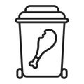 Compost recyclable black line icon. Waste recycling. Garbage sorting. Environmental protection. Outline pictogram for