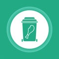 Compost recyclable color glyph button icon. Waste recycling.