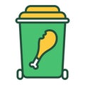 Compost recyclable color line icon. Waste recycling. Garbage sorting. Environmental protection. Outline pictogram for