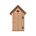 Compost toilet color line icon. Composting. Vector isolated element.