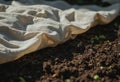 Compost windrows covered with breathable fabric for optimal growth Royalty Free Stock Photo