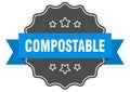 compostable label. compostable isolated seal. sticker. sign