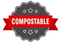 compostable label. compostable isolated seal. sticker. sign