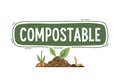 Compostable Label Vector Illustration for Eco-Friendly Packaging Royalty Free Stock Photo