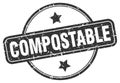 compostable stamp. compostable round vintage grunge label. Royalty Free Stock Photo