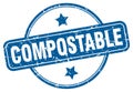 compostable stamp. compostable round vintage grunge label. Royalty Free Stock Photo