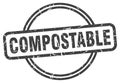 compostable stamp. compostable round vintage grunge label. Royalty Free Stock Photo