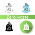 Compostable trash bag icon