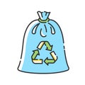 Compostable trash bag RGB color icon