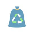 Compostable trash bag vector flat color icon