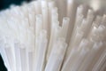 Compostable white straws one use