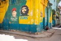 Street in Old Havana, Cuba with Che Guevara mural