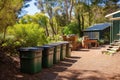 composting bins at eco-friendly accommodation