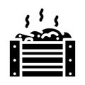 composting environmental glyph icon vector illustration