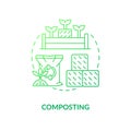 Composting green gradient concept icon