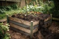 composting system in garden, with worms and other earthworms visible Royalty Free Stock Photo