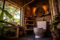 composting toilet in a sustainable bathroom