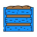 composting waste sorting icon color illustration