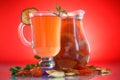 Compote of dried fruits in a carafe