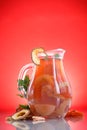 Compote of dried fruits in a carafe