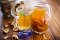 Compote of dried fruits in a carafe